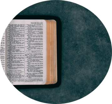 holy Bible on green background